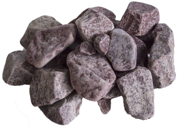 Камень для бани Кварцит малиновый обвалованный 20 кг (50) Карелия