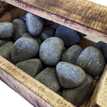 Камень для бани Оливин для электрокаменок (10 кг, ящик, шлифованный) С/П